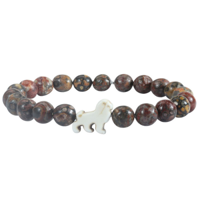 Cross-Border Hot-Selling Turtle Elephant Shark Elastic Bracelet Natural Stone Beaded Animal Tracking Bracelet