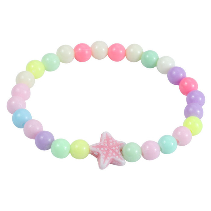 Children's Bracelet Heart Star Acrylic Candy Girl Dopamine Color Stone Bracelet Friend Gift Wholesale