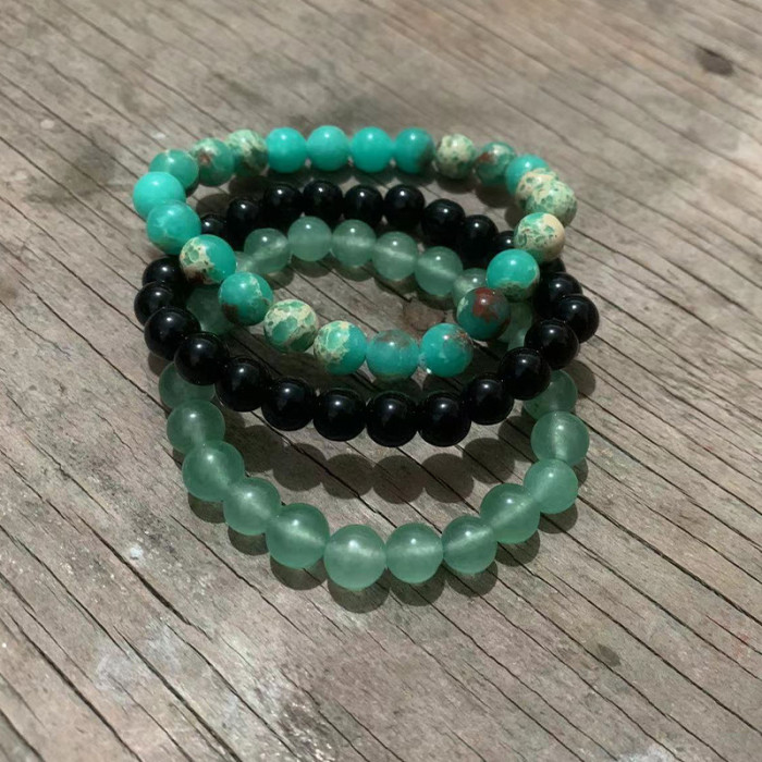 Cross-Border Jewelry Pink Zebra Stone Bead Bracelet Festival Gift for Men and Women Friendship Heart Bead Bracelet Wholesale Hot Item