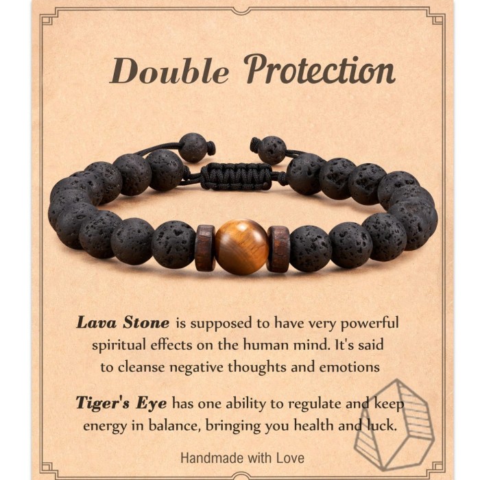 Amazon Hot-Selling Men's Fashion Braided Bracelet Black Obsidian Frosted Tiger Eye Stone Volcanic Stone Beaded Bracelet Wholesale