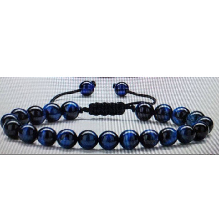 Cross-Border New Product European and American 8mm Turquoise Volcanic Stone Braided Bracelet Energy Yoga Beaded Turquoise Tiger Eye Bracelet