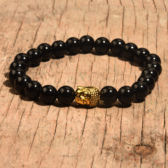 Amazon AliExpress New Tiger Eye Stone Bracelet Black Onyx Volcanic White Pine Blue Vein Stone Unisex Accessories Bracelet