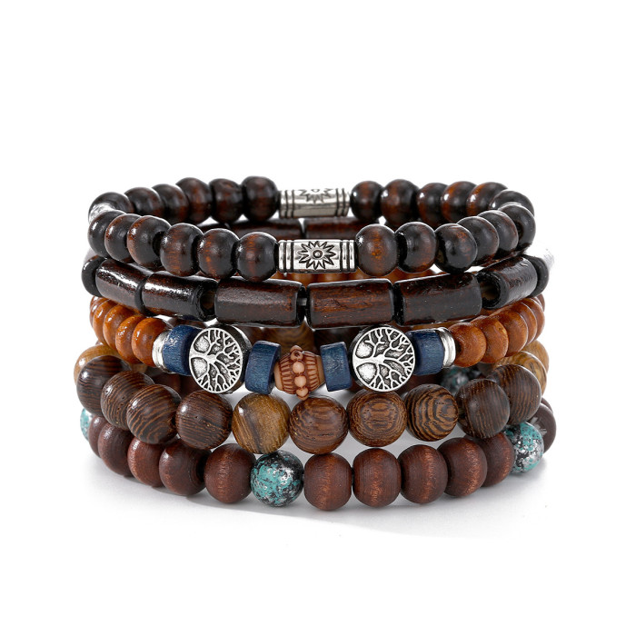 Summer New Fashion Hot Selling Butterfly Plum Blossom Turquoise Chicken Wing Wood Handmade Woven Personality Bracelet...