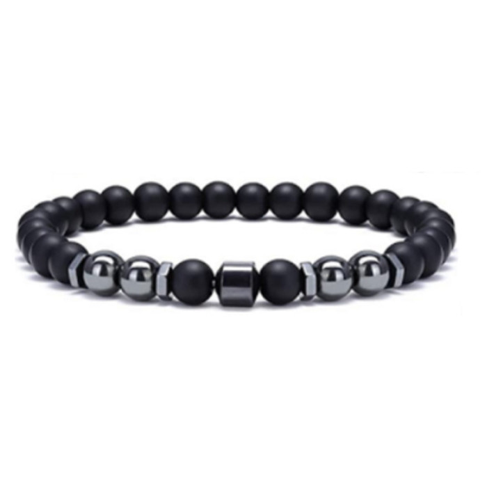 Cross-Border New Matte Black Bead Magnetic Anklet European and American Retro Snowflake Stone Magnetic Foot Jewelry Large Quantity at Great Price