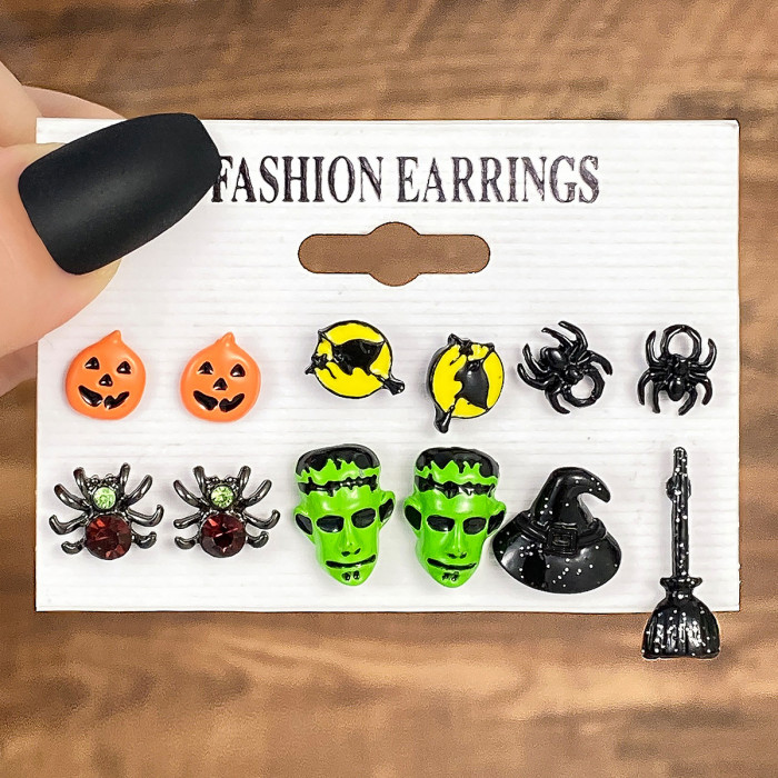 Halloween Earrings European Horror Funny Halloween Earrings Funny Pumpkin Earrings Halloween Party Supplies