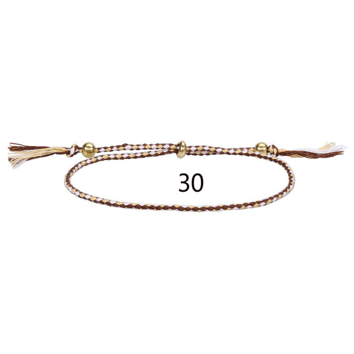 Cross-Border Hot-Selling Bracelet Woven Rope Couple Bracelet Men and Women Cultural Play Accessories Ethnic Tibetan Style Cotton Rope Copper Beads Tassel
