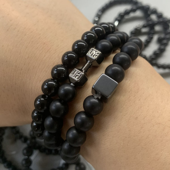 Cross-Border Foreign Trade Fashion Luxury Charm Men's Bracelet Zircon Stone Handmade Beaded Bracelet and Bangle Wholesale