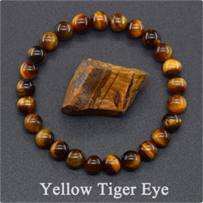 Amazon TEMU Amethyst Tiger Eye Stretch Bracelet Rose Quartz Agate Mixed Color Beads Bracelet WISH Hot Item