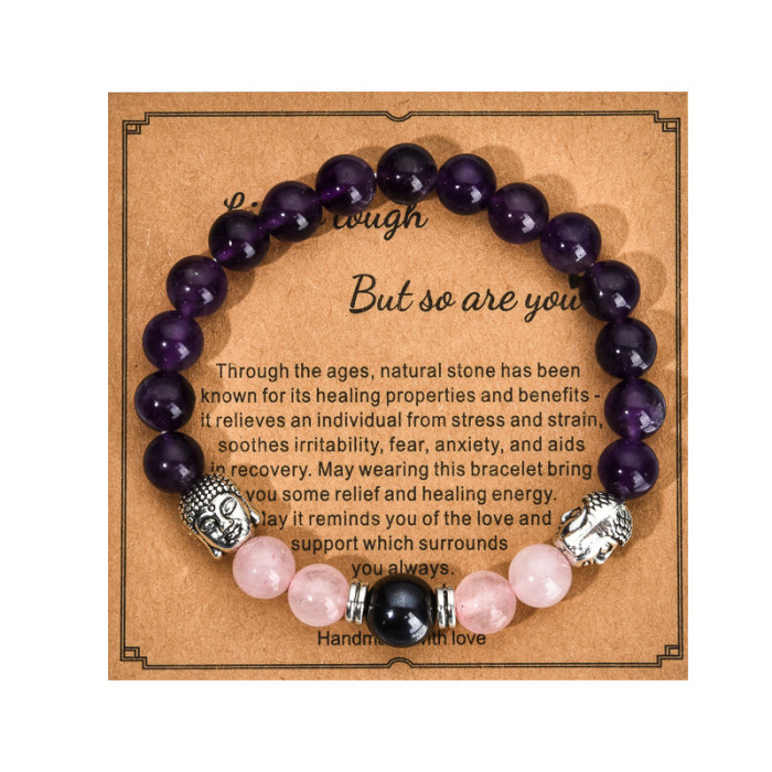 AliExpress European and American Colorful Gemstone African Tiger Eye Handmade Single Circle Bracelet Red Stone Crystal Jewelry Wholesale