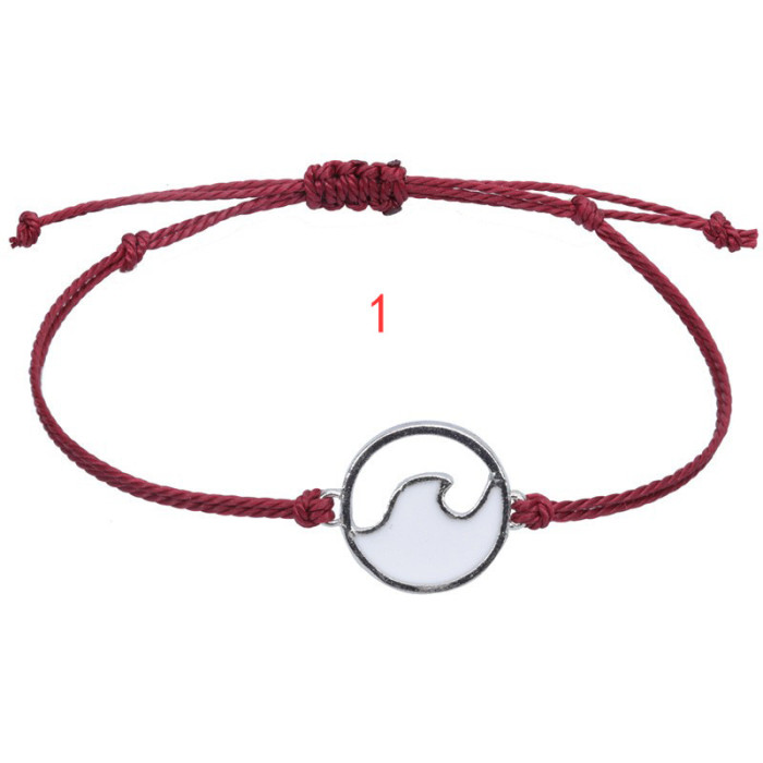 Amazon Hot Selling Surfer Wave Bracelet Waterproof Wax Thread Braided Adjustable Beach Friendship Bracelet