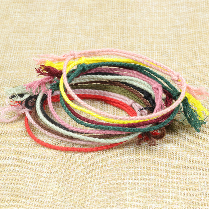 Amazon Hot-Selling Cotton Thread Woven Bracelet Bohemian Style Simple Versatile Bracelet Long-Term In-Stock Supply
