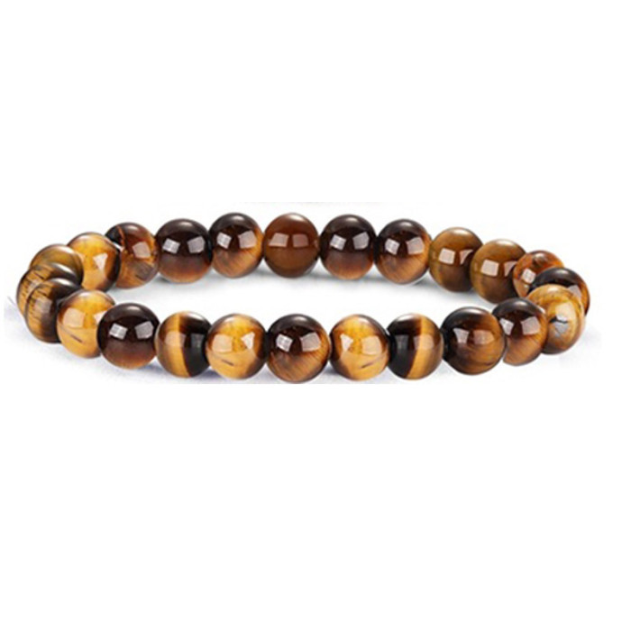 8mm Obsidian Tiger Eye White Turquoise Beaded Bracelet Volcanic Stone Rose Quartz Hematite Couple Set Bracelet Jewelry