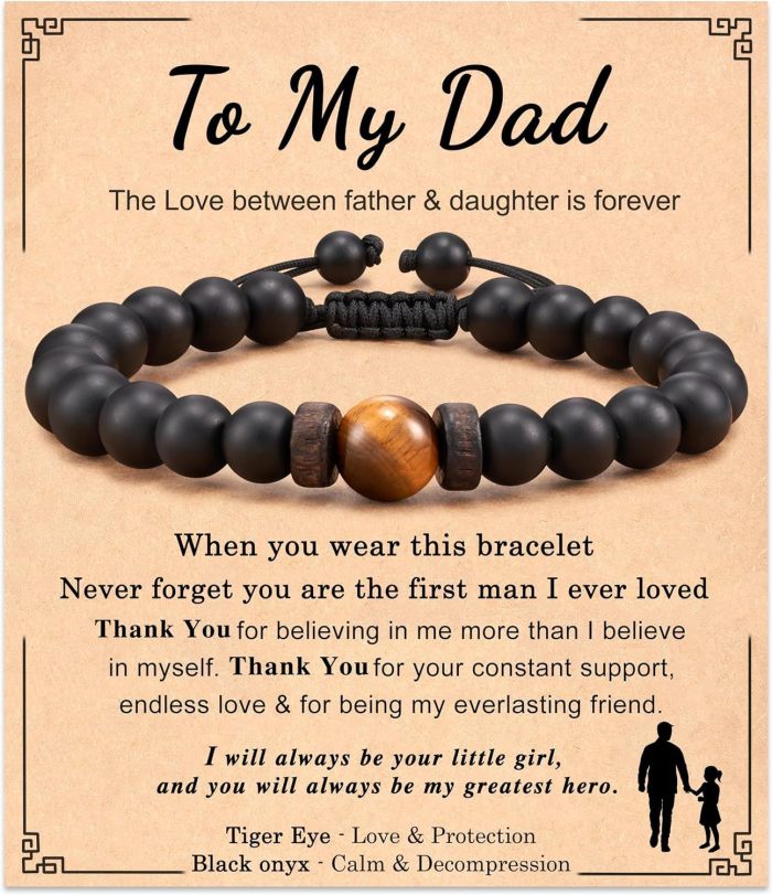 Amazon Hot-Selling Men's Fashion Braided Bracelet Black Obsidian Frosted Tiger Eye Stone Volcanic Stone Beaded Bracelet Wholesale