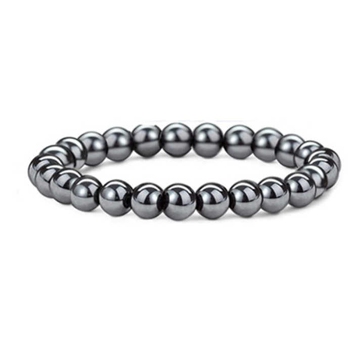 8mm Obsidian Tiger Eye White Turquoise Beaded Bracelet Volcanic Stone Rose Quartz Hematite Couple Set Bracelet Jewelry