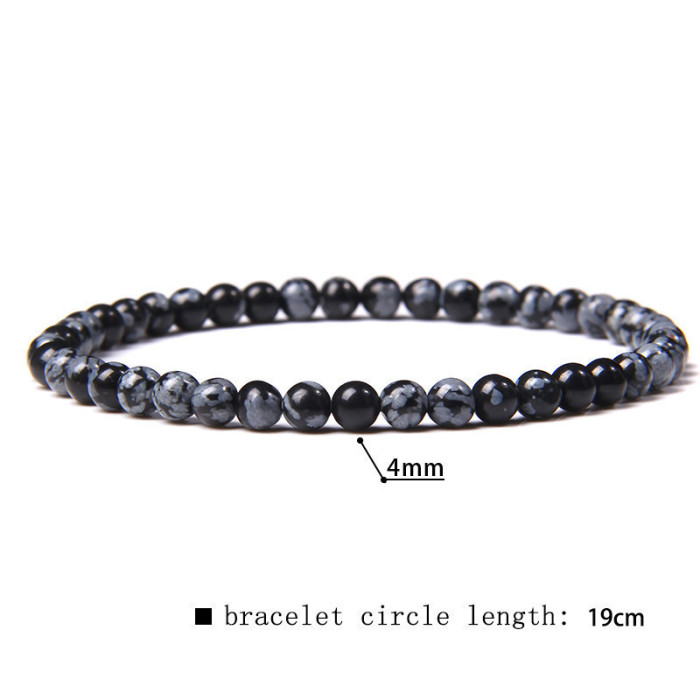 4mm Natural Agate Mini Energy Bracelet for Women Smooth Beads Semi-Precious Stone Pulsera Jewelry Bracelet