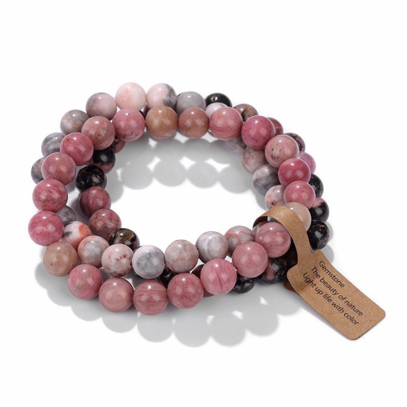 New Product Label Three-Striped Stone Bead Bracelet Set European and American Cross-Border Cat's Eye Bead Agate Unisex Elastic Bracelet