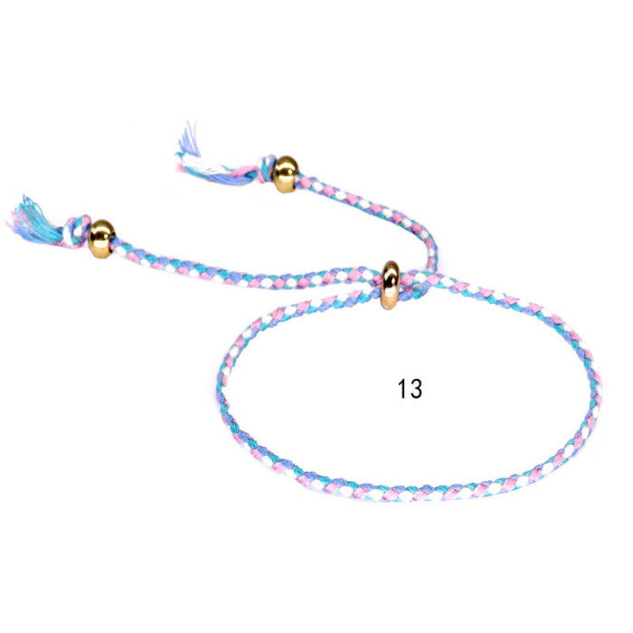 Amazon Hot-Selling Bracelet Copper Beads Tassel Hand Jewelry Colorful Cotton Thread Bracelet Unisex Ins Yiwu Foreign Trade New Model