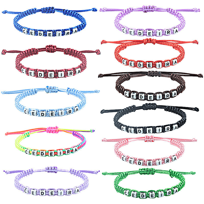 New Foreign Trade Letter Woven Bracelet Colorful Rope Woven Bracelet Factory In Stock Cross-Border Supply