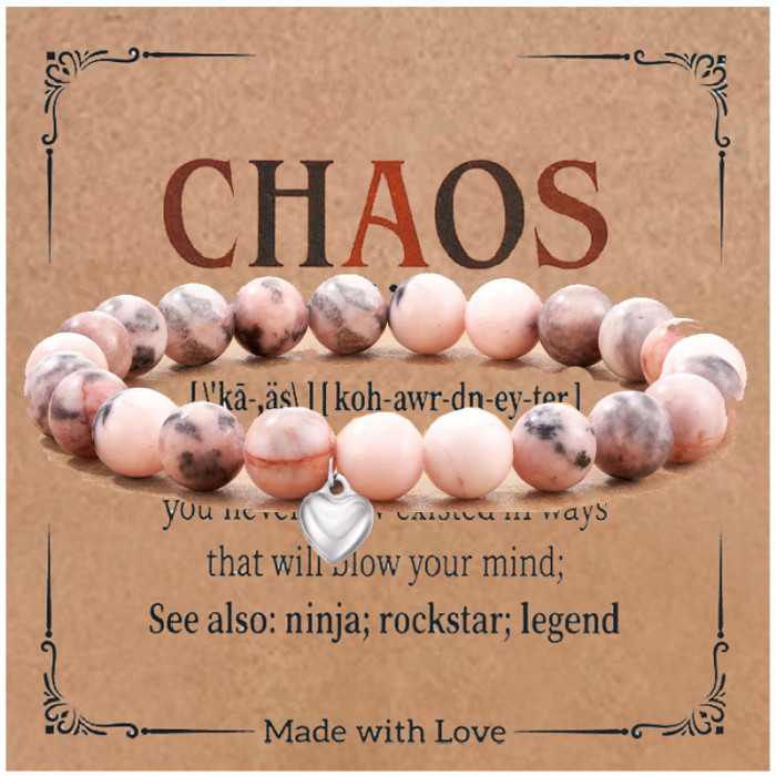 Cross-Border New Product Green Chalcedony Bracelet Pink Zebra Bracelet Moonstone Pink Quartz Bracelet Female Wholesale Amazon Gift