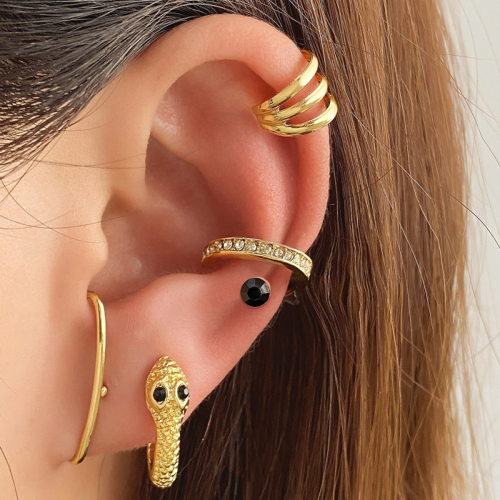 Creative Simple Ins No Piercing Ear Cuff Personality Multi-Layer Hollow C-Type Ear Clip Niche Design Sense Ear Jewelr...