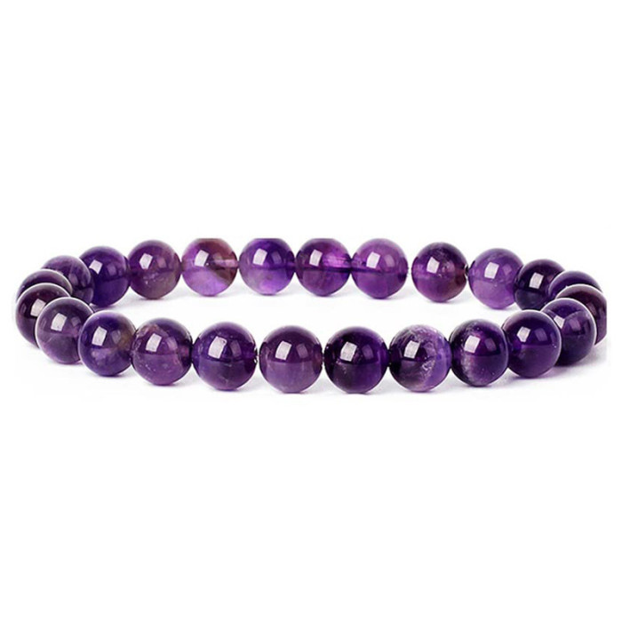 Amazon Hot Selling 8mm Cat's Eye Stone Pink Amethyst Bead Bracelet for Women Elastic Cord Agate Stone Bead Bracelet Wholesale