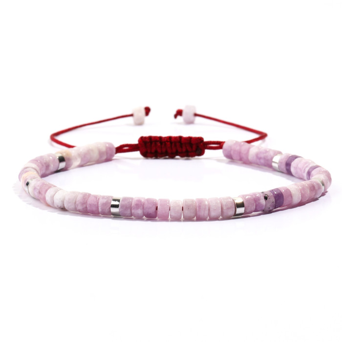 Beach Women's Gift Handmade Beaded Bohemian Green Aventurine Tiger Eye Stone Turquoise Cylinder Flat Bead Women's Bracelet