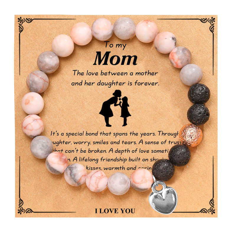 European and American Cross-Border Hot Sale Heart Bracelet Men's Handmade Pendant Accessories Women's Versatile High-End Card Bracelet Gift
