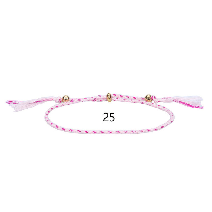 Cross-Border Hot-Selling Bracelet Woven Rope Couple Bracelet Men and Women Cultural Play Accessories Ethnic Tibetan Style Cotton Rope Copper Beads Tassel
