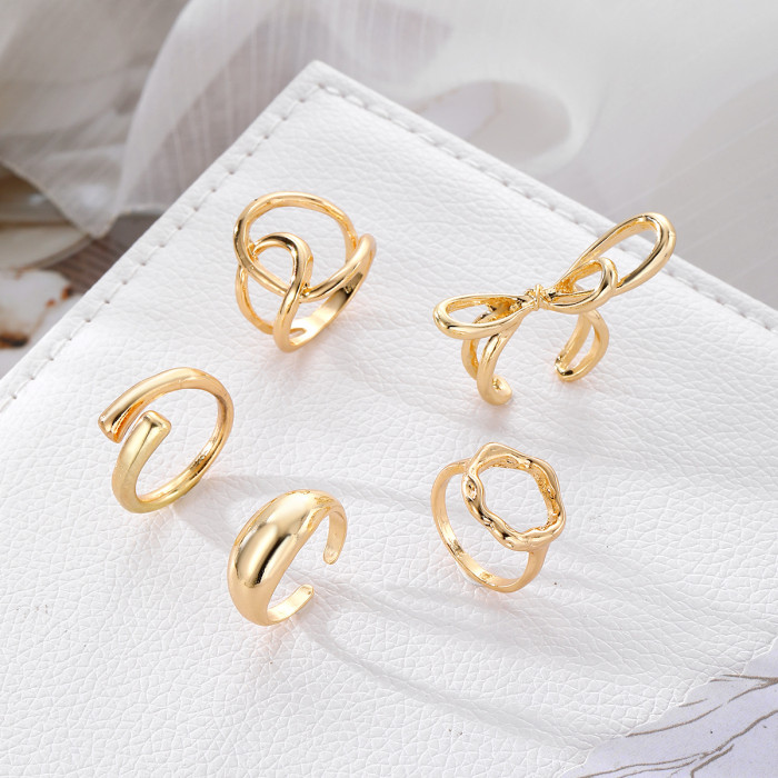 Hot-Selling Fashion Personality Trend Smooth Irregular Lava Line Smooth Ring Hand Jewelry Accessories