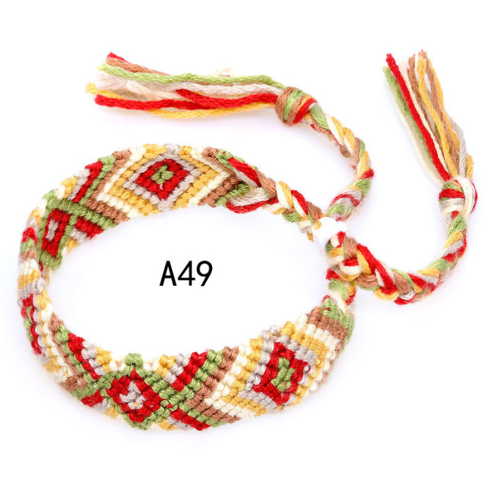 Hot-Selling Woven Bracelet Nepal Ethnic Style Handmade Woven Rainbow Lucky Fortune Friendship Bracelet