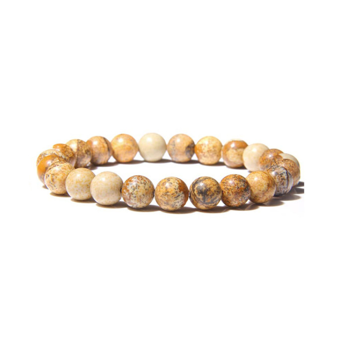 Cross-Border European and American Men's Stone Bead Bracelet Set Decorations Round Beaded Bracelet for Men and Women Agate Elastic Beaded Bracelet