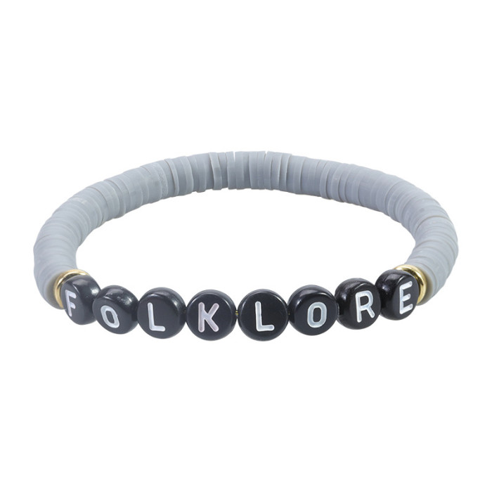 Cross-Border Hot-Selling Taylor Swift Concert Fan Bracelet Soft Clay Alphabet Numbers 1989 Bracelet In Stock