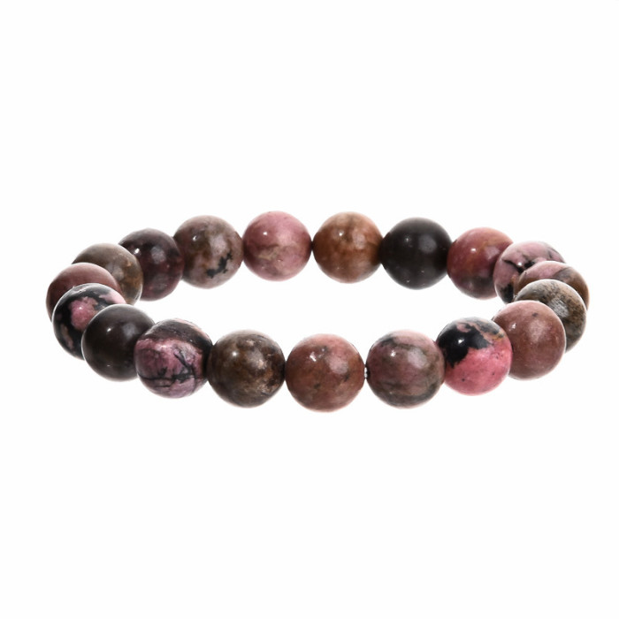 New Cross-Border 10MM Indian Agate Red Wood Grain Bracelet Wholesale Beaded Agate Colorful Crystal Bracelet Cross-Border