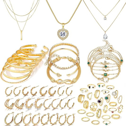 Cross-Border Amazon 56-Piece Set TUME Hot-Selling European and American SHEIN Imitation Pearl Alloy Jewelry Set Wholesale