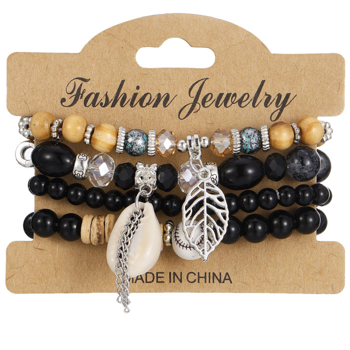 Hot-Selling Bohemian Ethnic Style Fashion Bracelet Multi-Layer Rice Bead Women's Jewelry Geometric Rice Bead Bracelet