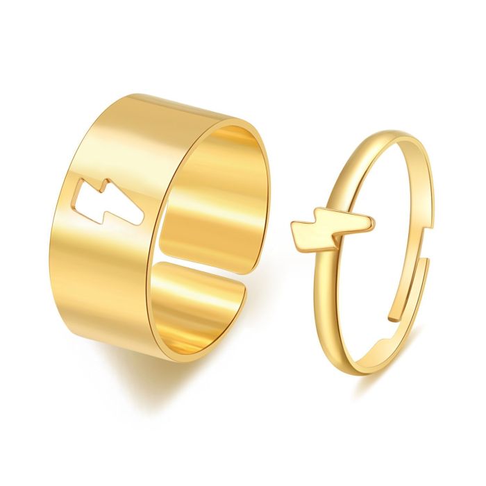 Ring Set 2 Pieces European and American Cross-Border Hot Selling Creative Personality Butterfly Ins Same Style Punk Style Couple Ring