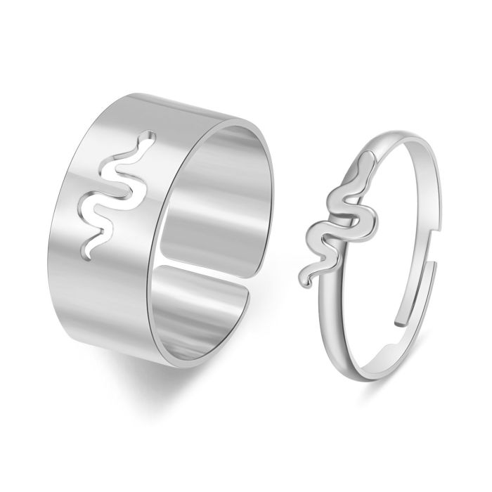 Ring Set 2 Pieces European and American Cross-Border Hot Selling Creative Personality Butterfly Ins Same Style Punk Style Couple Ring