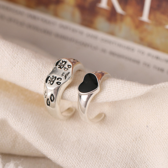 Cross-Border Source European and American Metal Jewelry Open Couple Rings Exaggerated Style Punk Style Adjustable Rings Wholesale