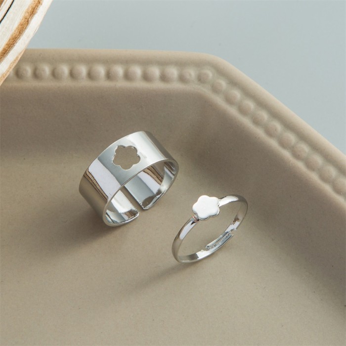 Ring Set 2 Pieces European and American Cross-Border Hot Selling Creative Personality Butterfly Ins Same Style Punk Style Couple Ring