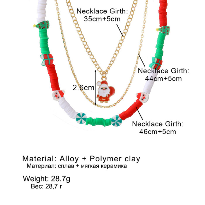 New Christmas Jewelry Oil Drop Christmas Multi-Layer Necklace Bead Chain Mix and Match Personalized Necklaces Wholesale