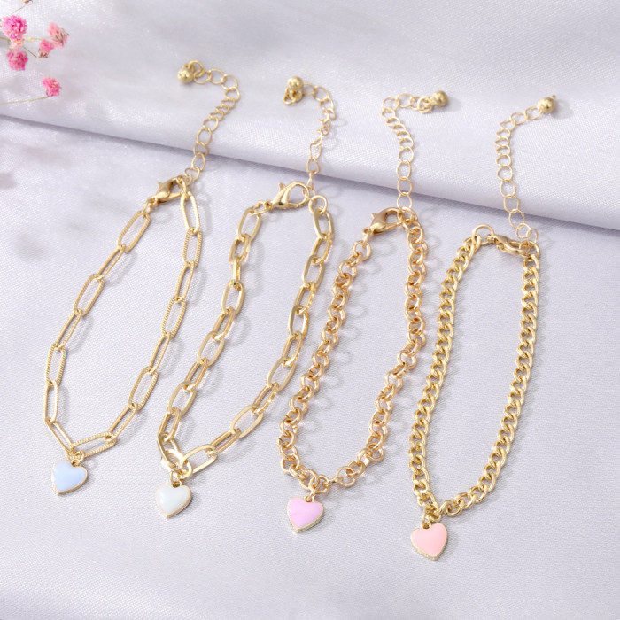 Retro Thick Chain Personality Bracelet Mix and Match Open Bangle Hand Jewelry Stacking Style Set Bracelet Wholesale,...