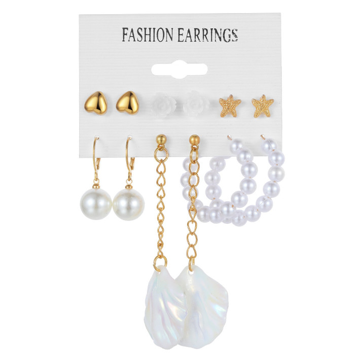 Long Tassel Butterfly Earrings Asymmetric Alloy Pearl Butterfly Pendant Earrings Clip-On Earrings