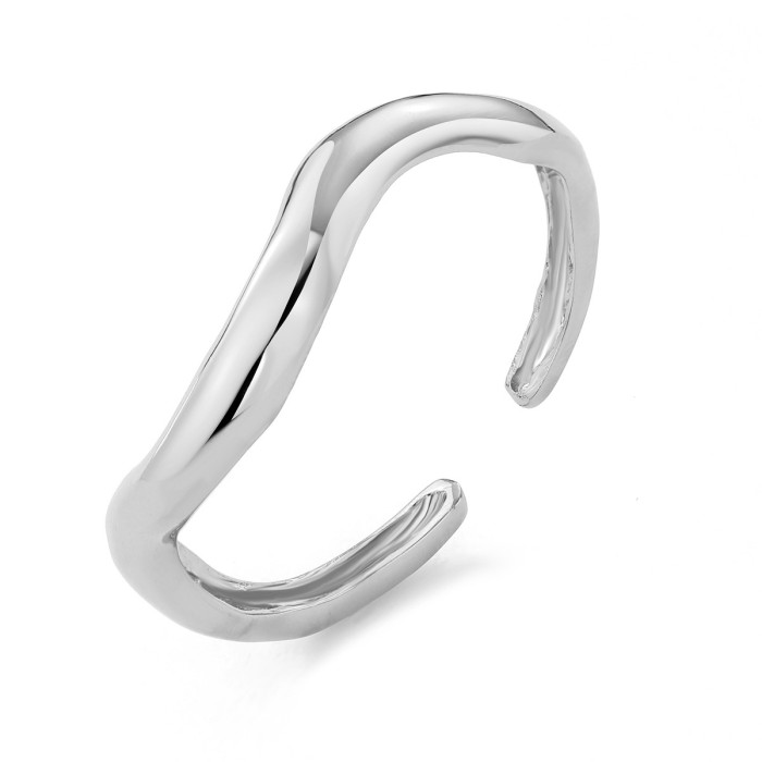 Jewelry Retro Exaggerated Irregular Pleated Bracelet High-End Open Alloy Bracelet Set