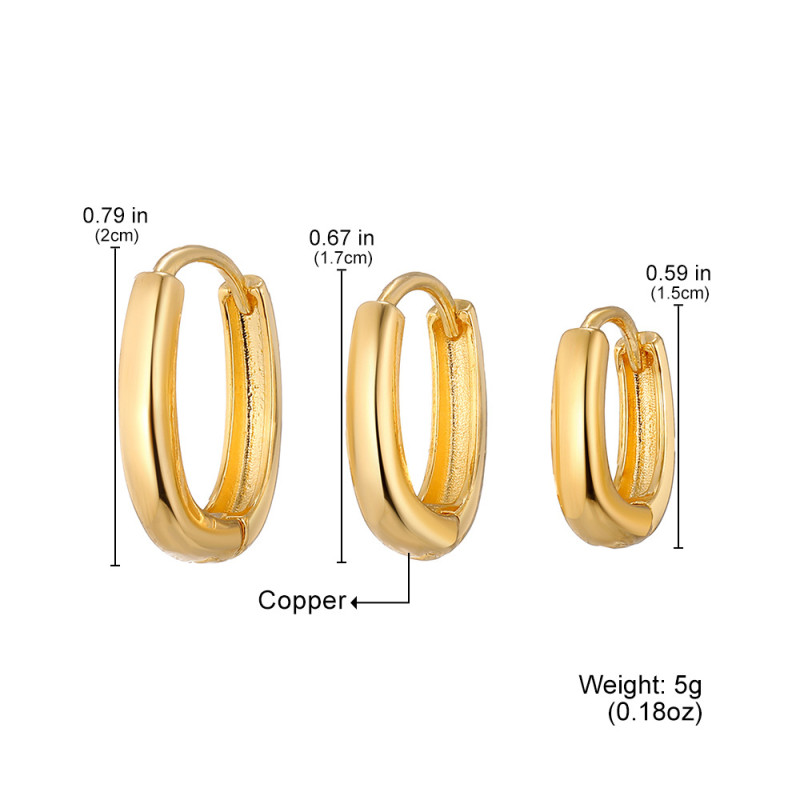 Cross-Border Simple Earrings High-Grade Niche Men's and Women's European and American Style Alloy Earrings Graceful Personality Punk & Rock Earrings