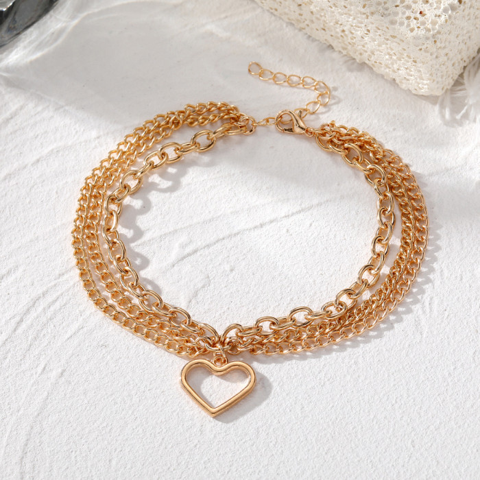 Fashion Five-Pointed Star Infinity Eight Butterfly Pendant Zircon Cuban Chain Anklet Beach Vacation Travel Photograph...