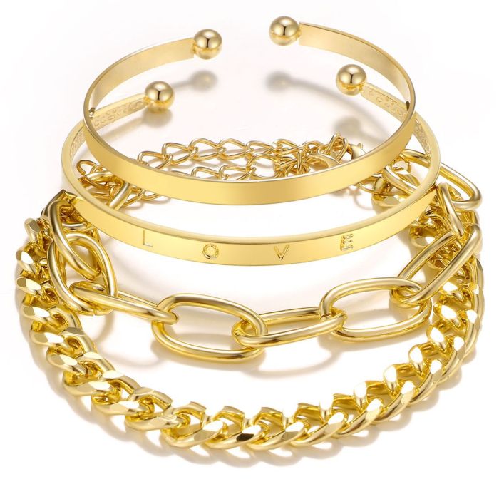 Amazon 58-Piece Jewelry Set Ring Creative Heart Necklace Punk Style Bracelet Bangle Jewelry for Women