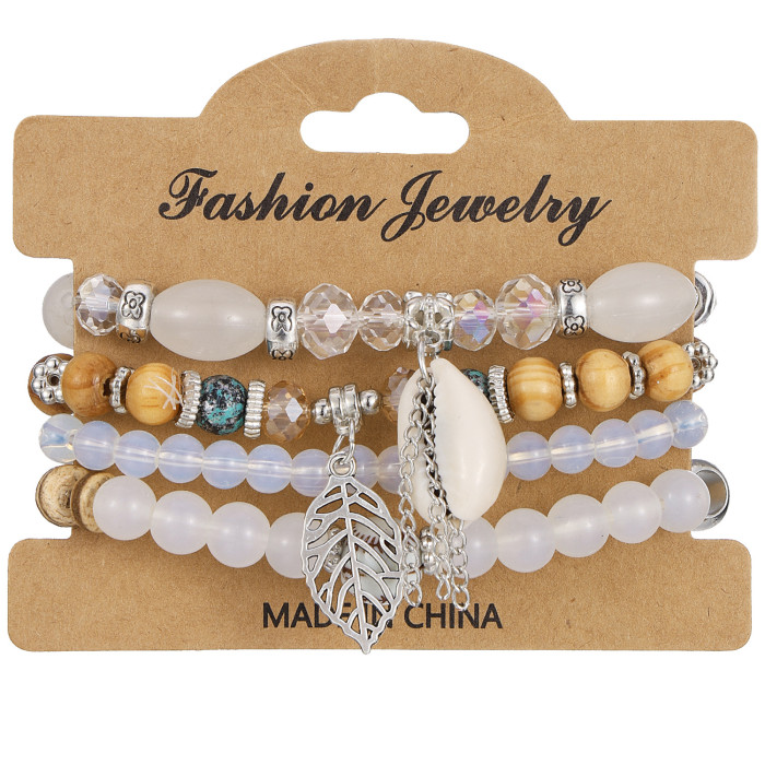 Hot-Selling Bohemian Ethnic Style Fashion Bracelet Multi-Layer Rice Bead Women's Jewelry Geometric Rice Bead Bracelet