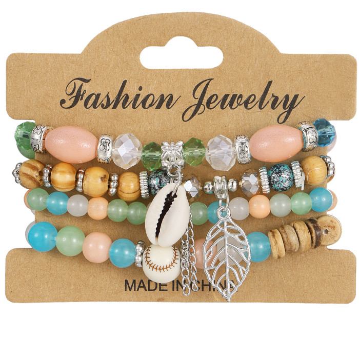 Hot-Selling Bohemian Ethnic Style Fashion Bracelet Multi-Layer Rice Bead Women's Jewelry Geometric Rice Bead Bracelet