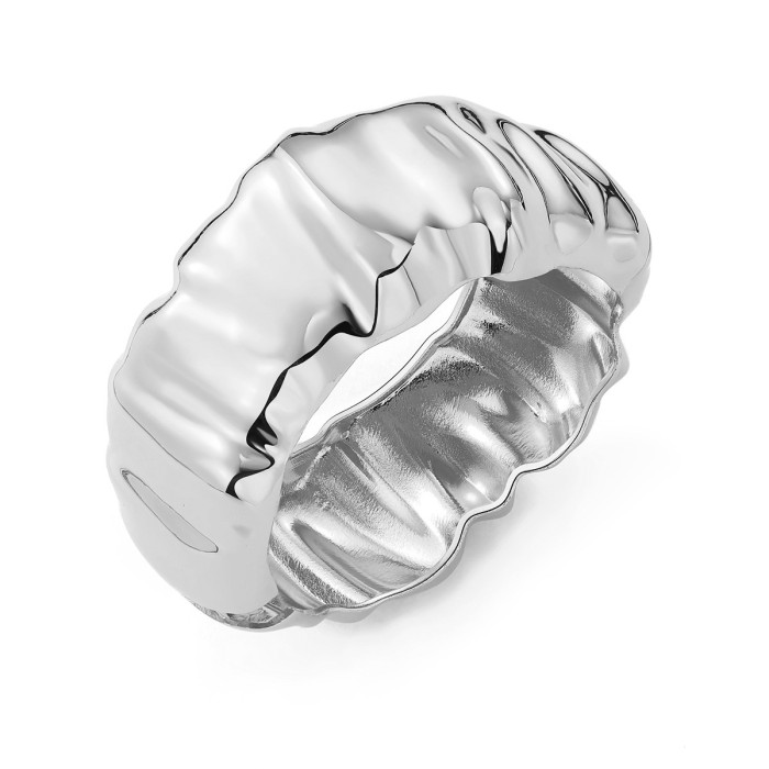 Style Wrinkled Metallic Irregular Wide Open Bracelet Fashion Simple Niche Elegant High-end Women's Jewelry