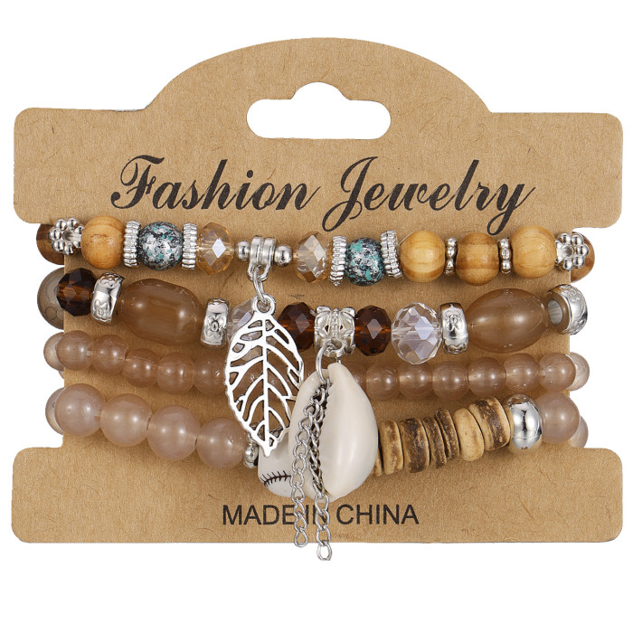 Hot-Selling Bohemian Ethnic Style Fashion Bracelet Multi-Layer Rice Bead Women's Jewelry Geometric Rice Bead Bracelet